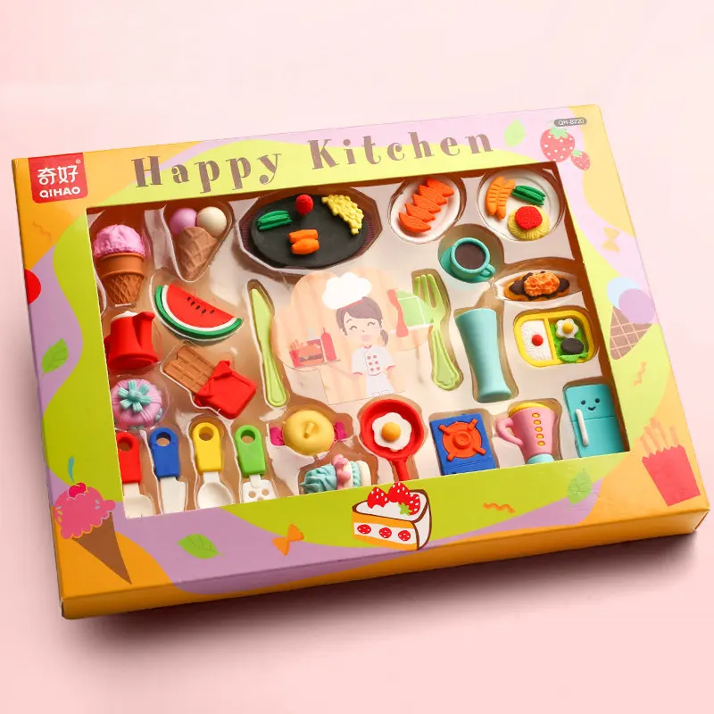 Novelty Cute Food Erasers For Kids Gift Set Animal Shape Kawaii Eraser