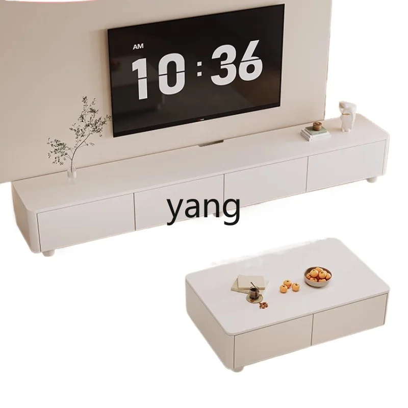 

L'm'm Rounded Cream Style White TV Stand Living Room Home Small Apartment