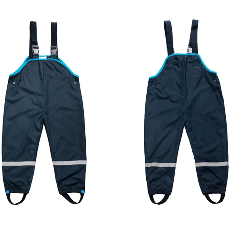 Kids Rain Pants - Autumn/Spring Waterproof Trousers with Fleece Lining, Windproof Design, and Loose Fit - Ideal for Boys and Girls