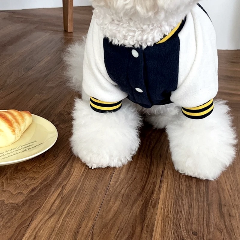 Puppy Sports Sweatshirt Letter Printed Dog Clothes Pet Baseball Clothes Teddy Winter Bichon Warm Two Legs