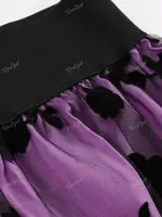 ROSEGAL-Floral Leaf Flocking Mesh Skirts for Women, Plus Size 3 Colors Elastic Waist, Midi Skirt, Streetwear Skirt, New Arrival - Image 3