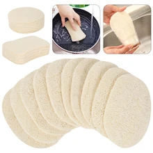 

5Pcs Natural Luffa Dish Washing Cloth Sponge Loofah Scrub Dish Pot Easy To Clean Scrubber Sponge Home Cleaning Supplies