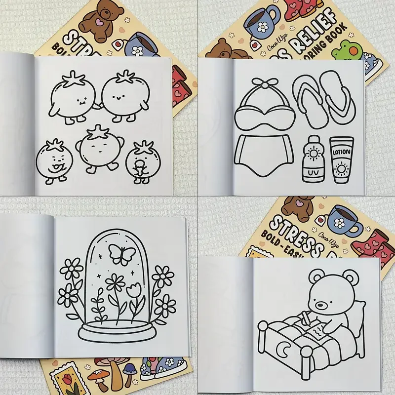 1pc Coco Wyo Stress Relief Adult Coloring Book, 22 Thick Paper Pages, Bold Designs, No Batteries Required, Ideal for Christmas 5