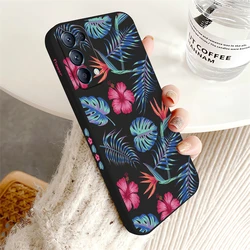 Silicone Flower Leaf Pattern Shockproof Phone Case Cover for Reno 8 Pro 5G (Black-367)