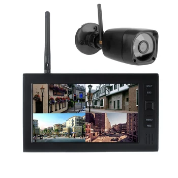 무선 감시 2.4G 4CH 보안 720P 카메라 시스템 베이비 모니터, 적외선 야간 투시경, 1 모니터 선물, 1 카메라