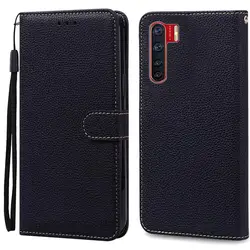 Leather Wallet Flip Case - Luxurious Silicone Protection and Stylish Design for OPPO Reno3 (Black)