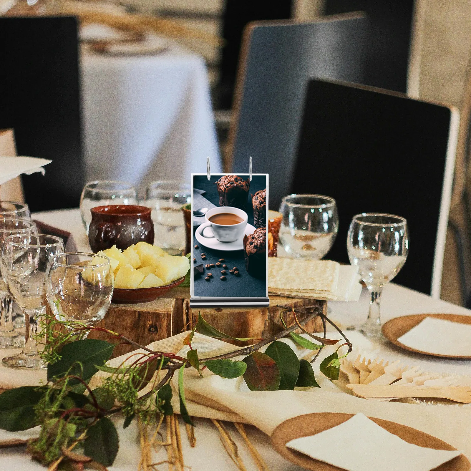 프리미엄 메뉴 디스플레이 랙 10x20cm 투명 플라스틱 테이블탑 사인 홀더 (소매점, 파티, 연회, 브라이덜 샤워, 이벤트용)