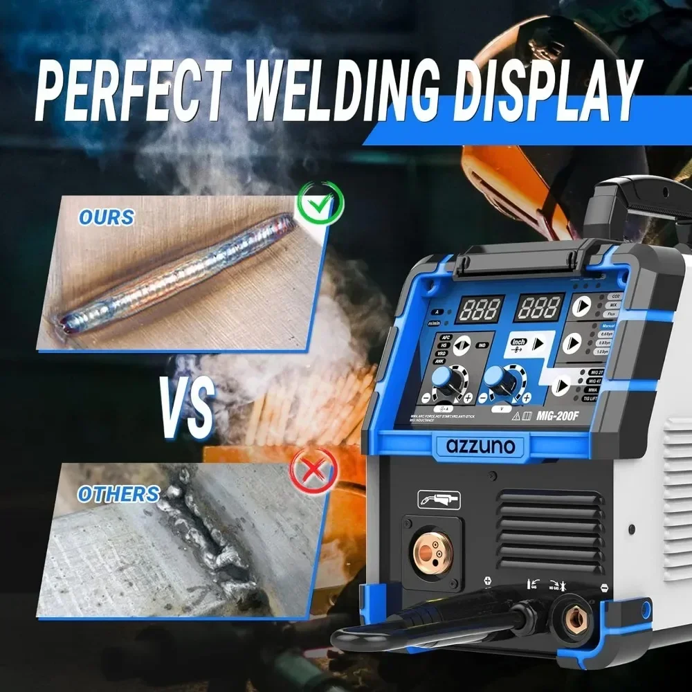 200A MIG Welder,Gas Gasless MIG Welding Machine, 110V/220V Dual Voltage multiprocess welder(Grey) 5