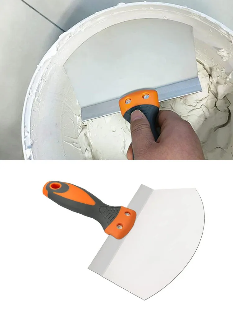 Stainless Steel Curved Scraper Paint Plaster Shovel Putty Knife Scraper Blade Paint Feeder Filling Spatula Scraping Putty Tools paint scraper tool putty knife set