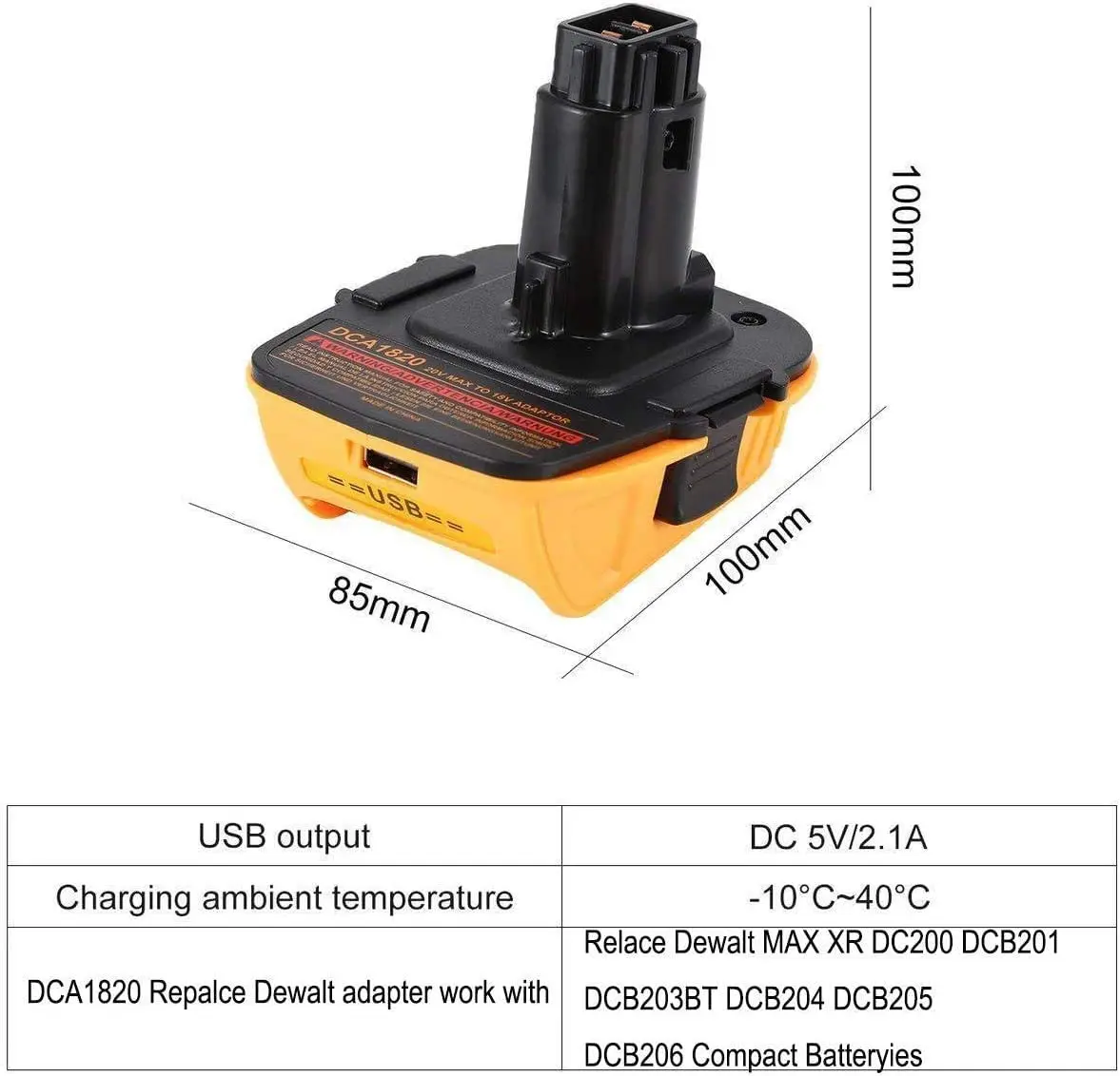 Dewalt Dca1820 Dewalt 20 Volt Adapter For 18 Volt Tools Dca1820 - Main Image