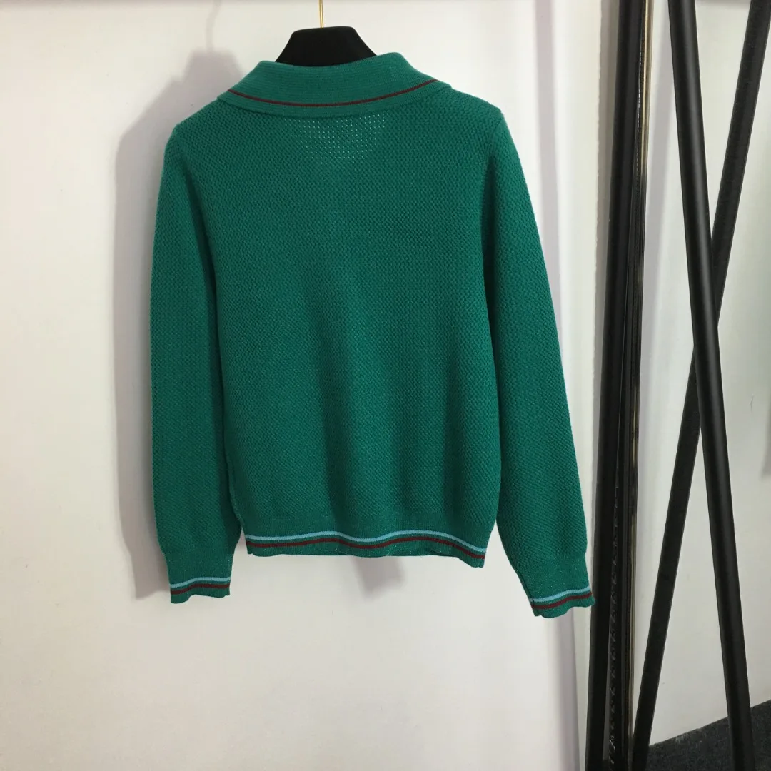 

Early Autumn New Green Polo Neck Slim Long Sleeve Laine Wool Knit