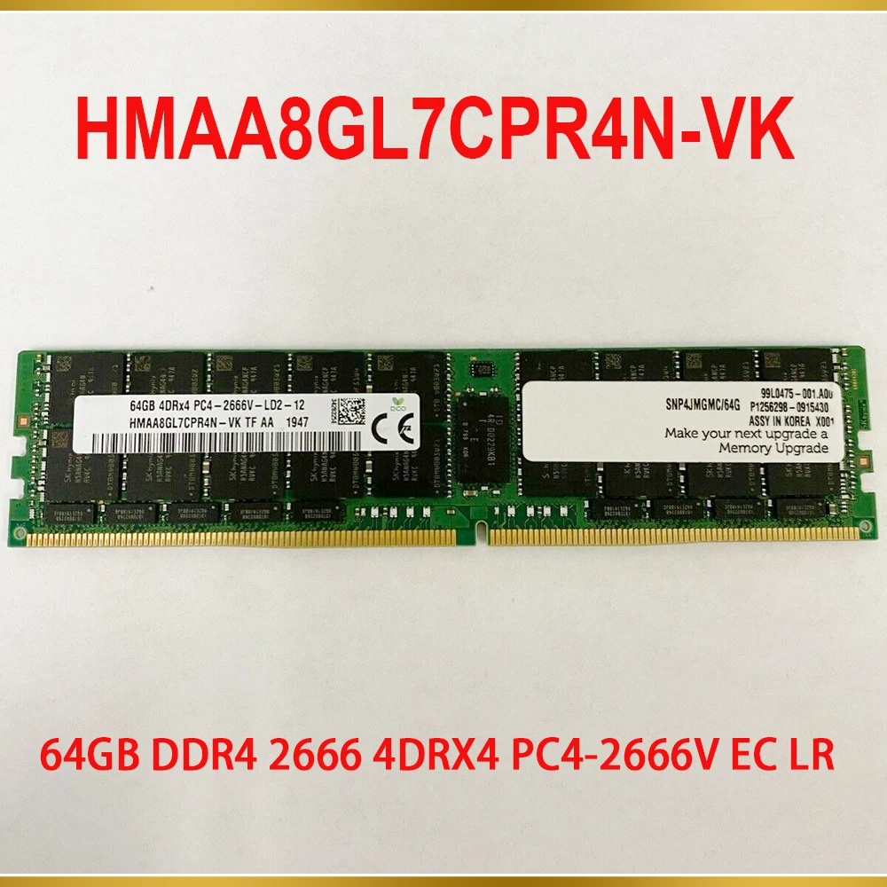 1Pcs For SK Hynix RAM 64G 64GB DDR4 2666 4DRX4 PC4 2666V EC LR Memory HMAA8GL7CPR4N