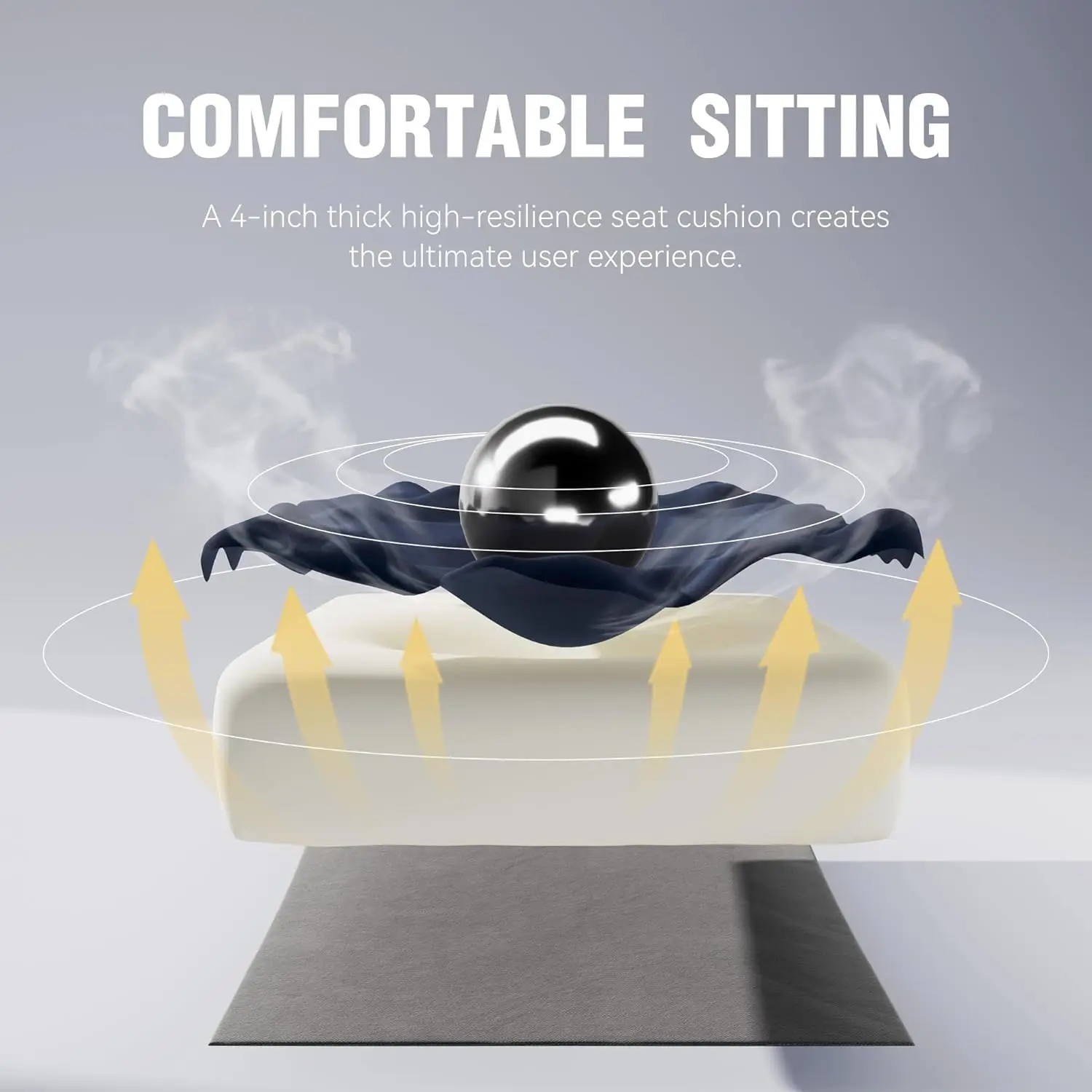 Dowinx Gaming Chair with Massage Lumbar Support, Suede Fabric Ergonomic Computer Chair with Footrest for Adults 4