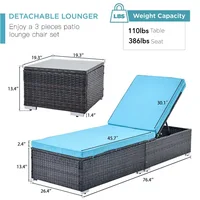 Outdoor Patio Chaise Lounge Chair, with Elegant Reclining Adjustable Backrest, Easy To Assemble, Pool Recliners 2