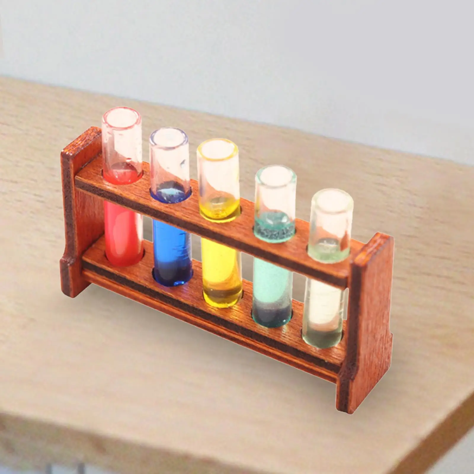 

1/12 Scale Dollhouse Test Tube Retro Decoration Pretend Play Toy Wooden