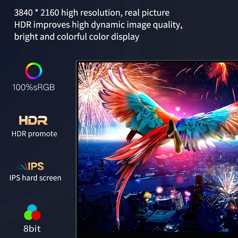 UHD ޴  100% sRGB HDR 8 Ʈ 400Nit, CŸ HDMI ȣȯ, 繫 ȭ PC Ʈ ӿ , 13.3 ġ, 4K
