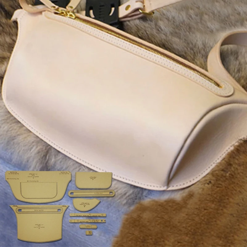 NUBECOM Handmade Leather Backpack Making Sewing Pattern Kraft Template DIY Chest Bag Crossbody Purse Making Kraft Stencil 9PCS
