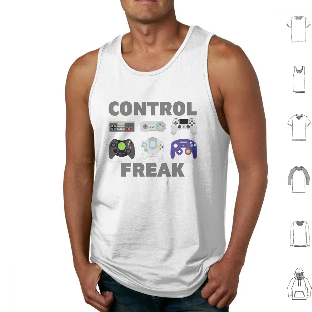 Control Freak Tank Tops Print Cotton Controller Per Videogiochi Nes Ps4 Control Freak Super Nes Super Dreamcast Gamecube Retro