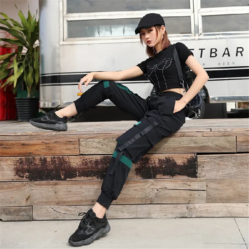 2019 New Drawstring Waist Cargo Sports Pants Women Elastic Cuff Casual Sport  Trousers Women Joggers Streetwear Leisure Pants - AliExpress