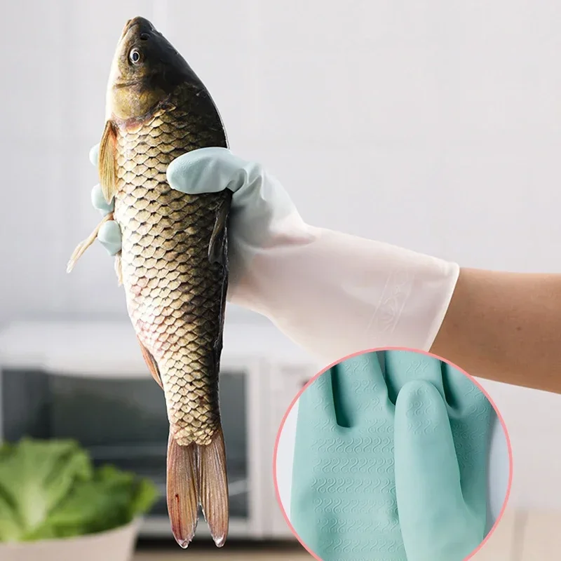 Silicone Cleaning Gloves Dishwashing Cleaning Gloves Scrubber Dish Washing Sponge Rubber Tools 1Pair work gloves protective gloves