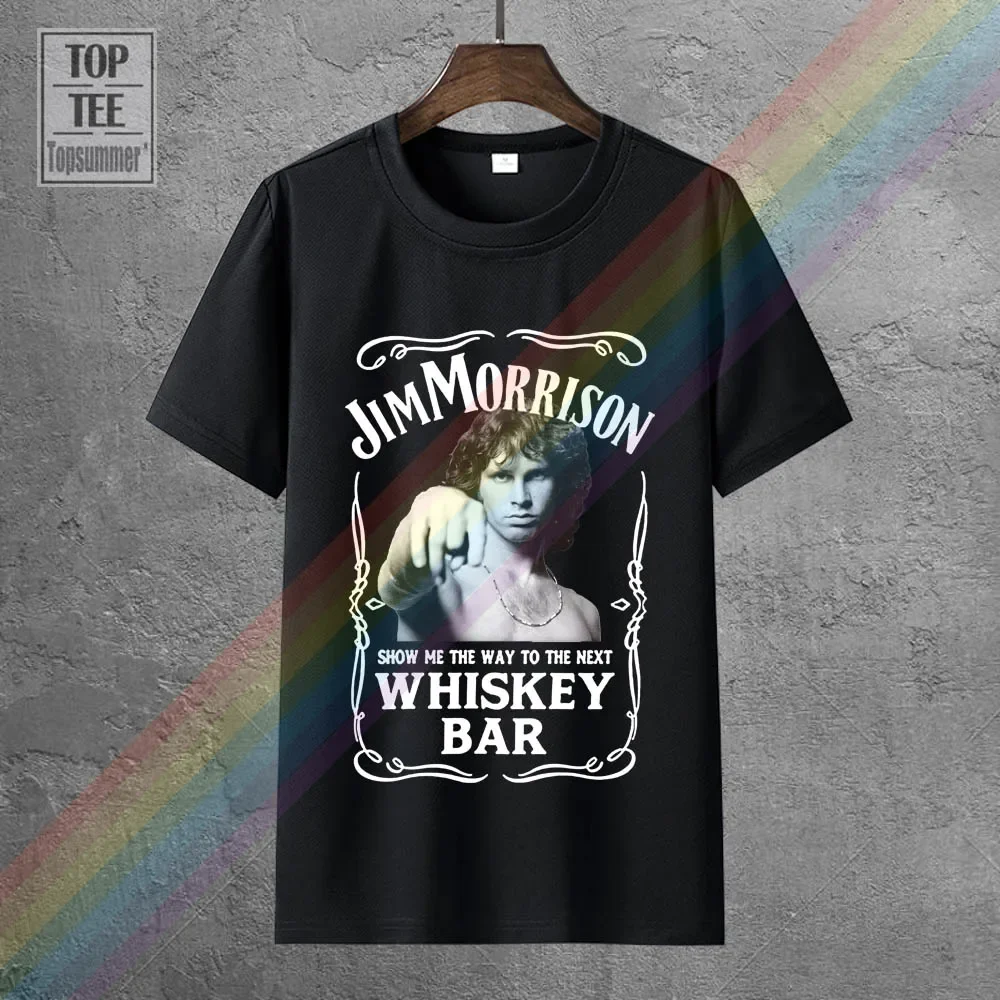 

Fun Shirts Office Jim Morrison Show Me The Way To Next Whiskey Bar Doors Logo Men'S T-Shirt O-Neck Short-Sleeve Tee For Men