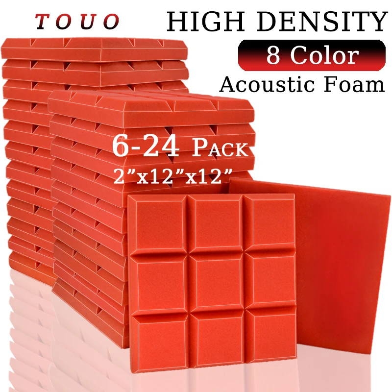 

TOUO Soundproof Foams 6 12 24 Pcs Acoustic Insulation Foam High Density Wall Soundproofing Studio Sound Absorbing Material