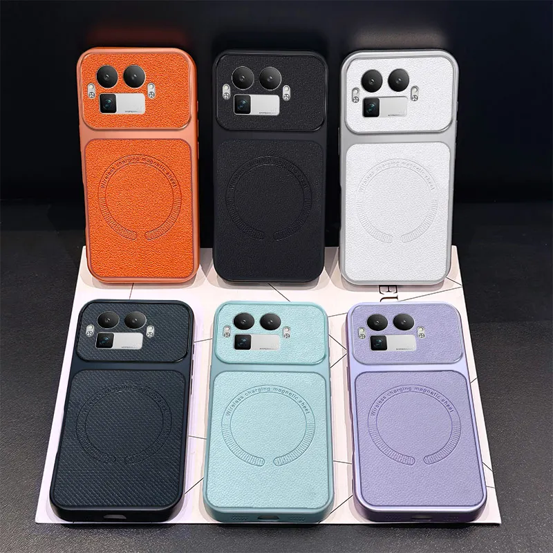 Ultra-Thin PU Leather Magnetic Anti-Drop Case with Wireless Charging Compatibility