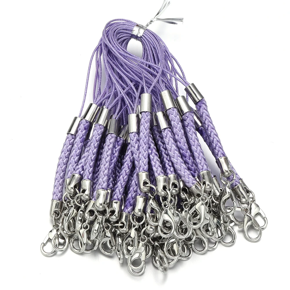 10 stücke Lanyard Strap Schnur Geflochtene Schlüsselbund Seil Mit Karabinerverschluss Für Schmuck Machen DIY Schlüssel Telefon Kette Anhänger Schlüsselring finden – Detail 17
