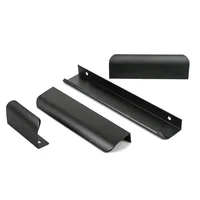 ทองสีดําซ่อนจับยาวตู้ครัวดึงลิ้นชักอลูมิเนียมเฟอร์นิเจอร์จับตู้ดึงตู้เสื้อผ้าดึง 4