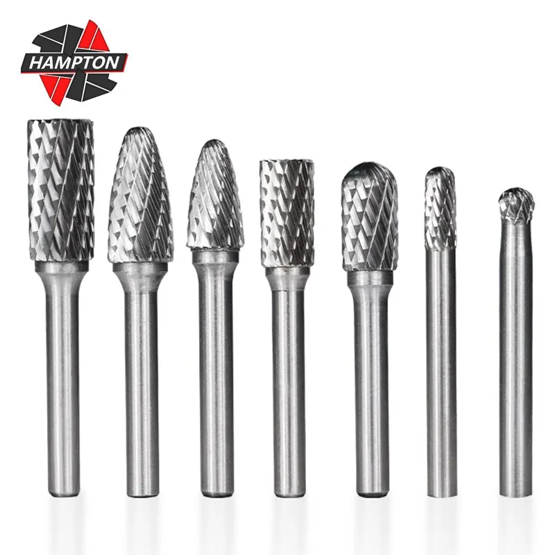 

HAMPTON 6mm-12mm Carbide Burr Drill Bits for CNC Engraving 6mm Rotary Cutter Rotary File For Metal Hand Tool 8 Pcs/set
