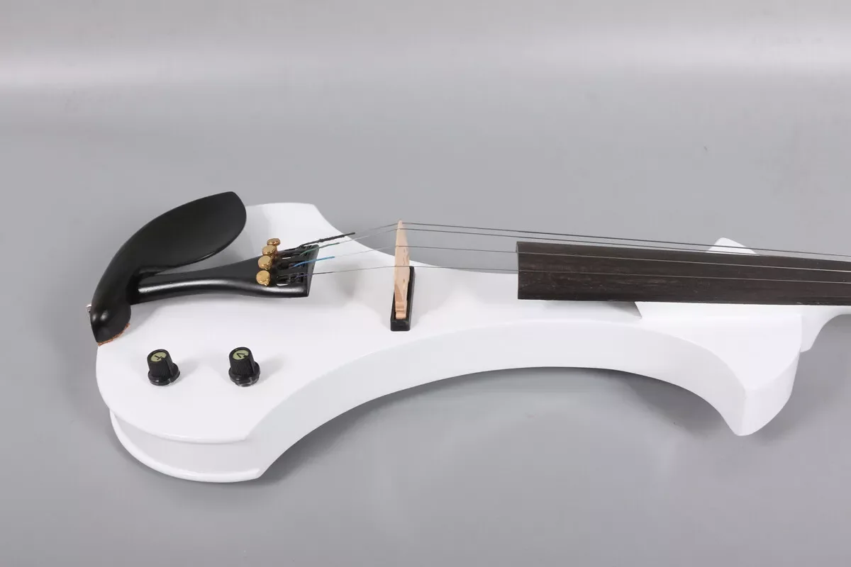 4 string 4/4 Full Size Electric Violin White Black Professional Ebony Fittings With Case Bow 4 string/5