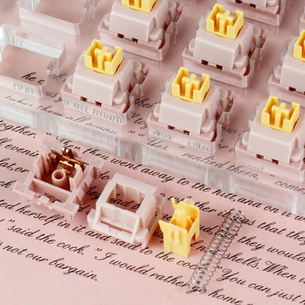 10Pcs Outemu Silent Peach V2 스위치 Lubed 업데이트 Silent Lemon 스위치 기계식 키보드 선형 촉각 3Pin 맞춤형 핫 스왑