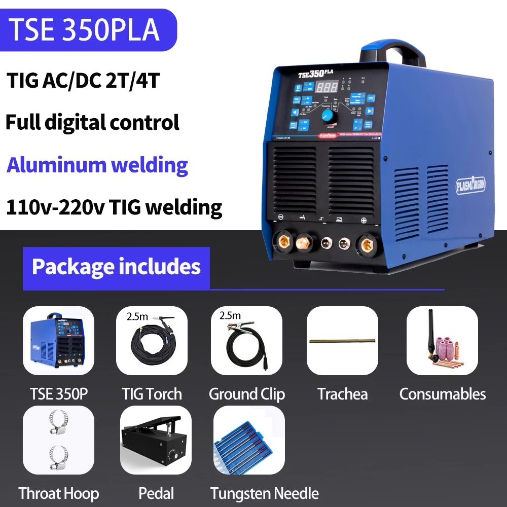 Plasmargon 220V TSE350PLA AC DC TIG Welder TIG Pulse Cold Welding TIG Aluminum with Aluminum Alloy Spot MMA Welding Equipment 2