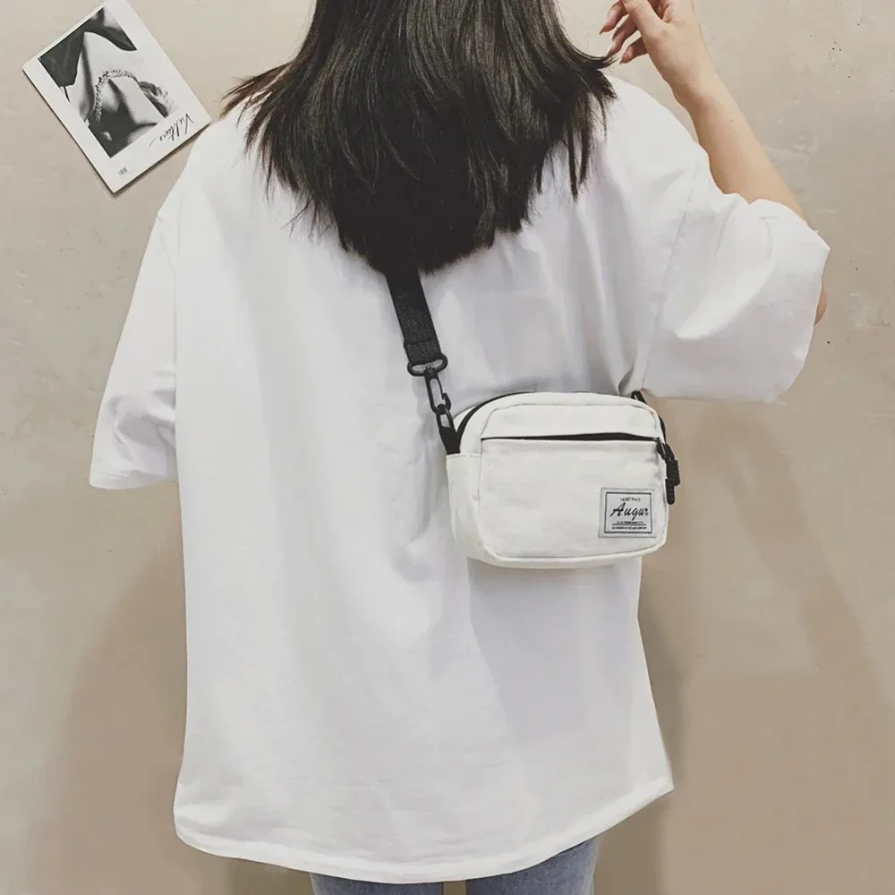 New Canvas Patchwork Crossbody Casual Shoulder Bag Shoulder Messenger Bag Mini Handbags Simple Phone Bags