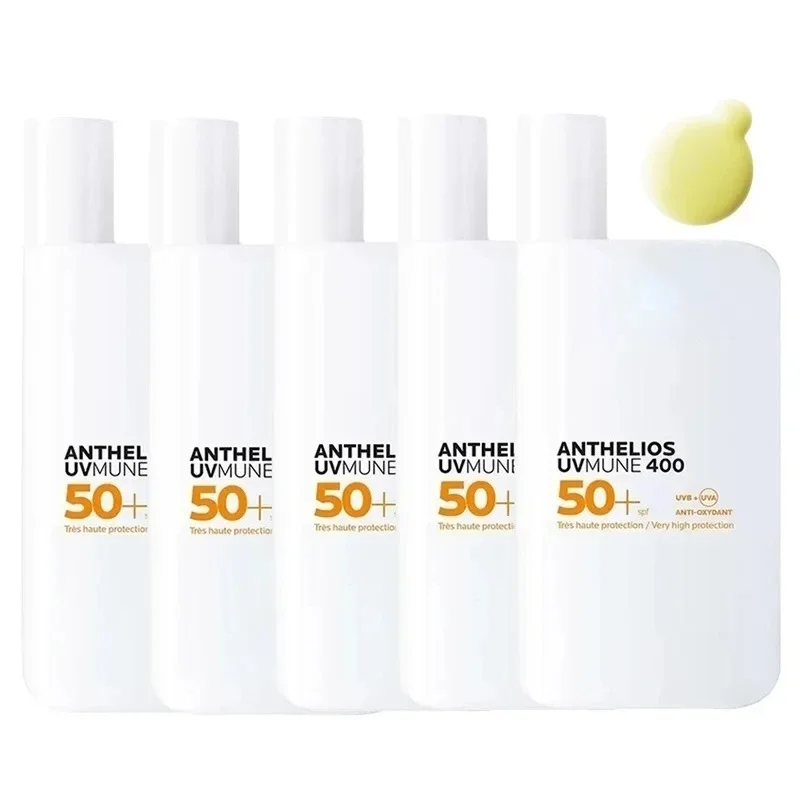 Anthelios Sunscreen UVMUNE 400 50+ SPF UVB/UVA sunblock Fluide Invisible Nvisibl Fluid Sun Cream Yellow 50ML 5PCS