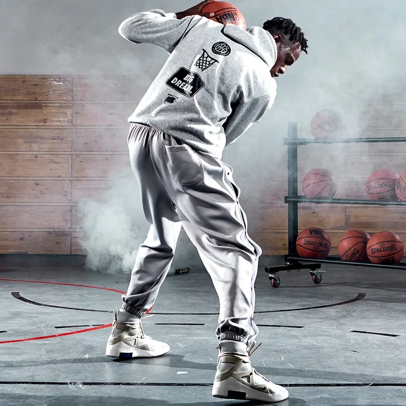 Men's Casual Basketball Pants Breathable Fitness Sportswear Loose Fit Comfortable Training Trousers Cross-Border Style