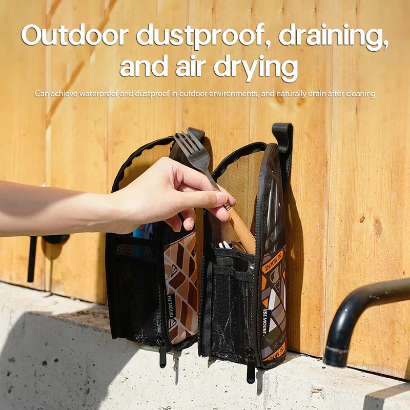 Outdoor Organizer Bag Foldable Waterproof Utensil Holder Camping Hiking Essentials Kitchenware Toiletries Travel Gear