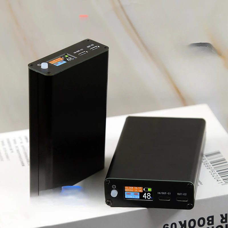 

High power mobile power supply sleeve material 100+36w digital display color screen charging bank