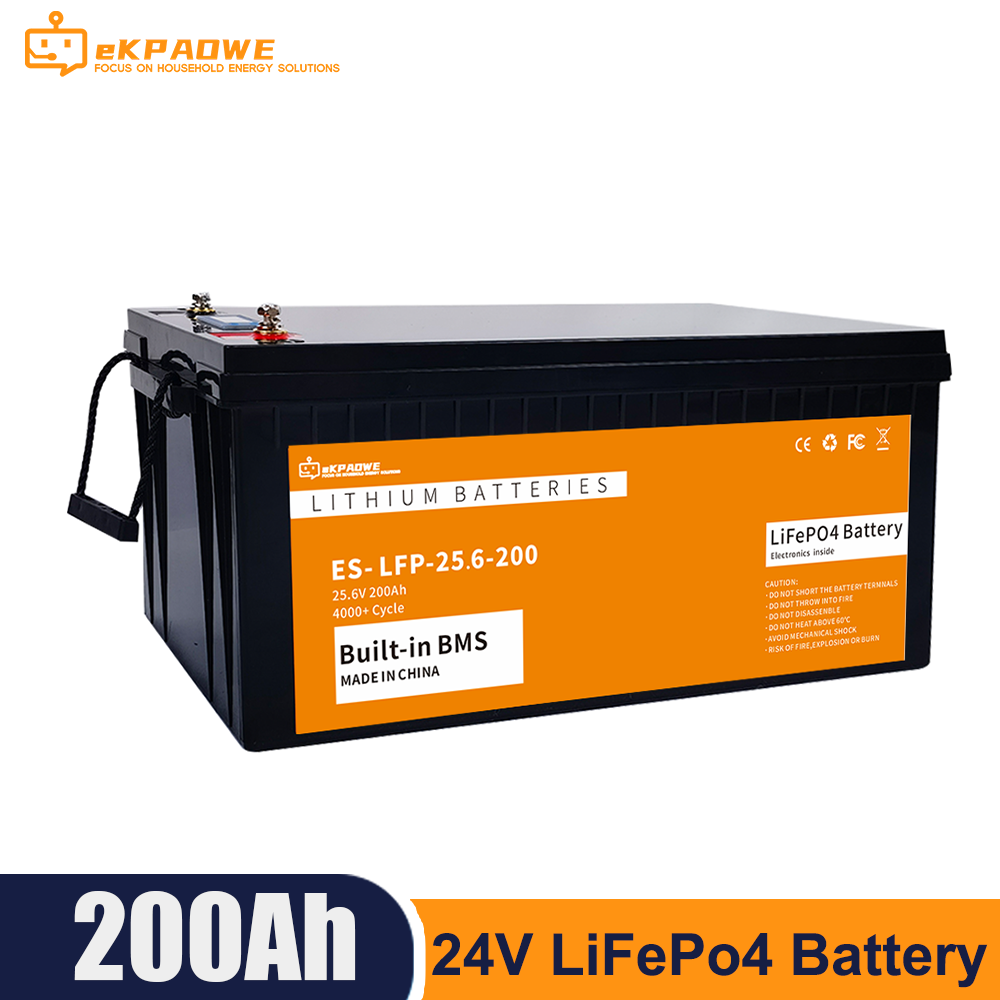 LiFePO4 24V 200Ah 5Kwh Battery Pack 6000+ Cycles Bluetooth BMS Grade A 12V 100Ah 140Ah 300Ah Lithium Home Battery EU UA Tax Free