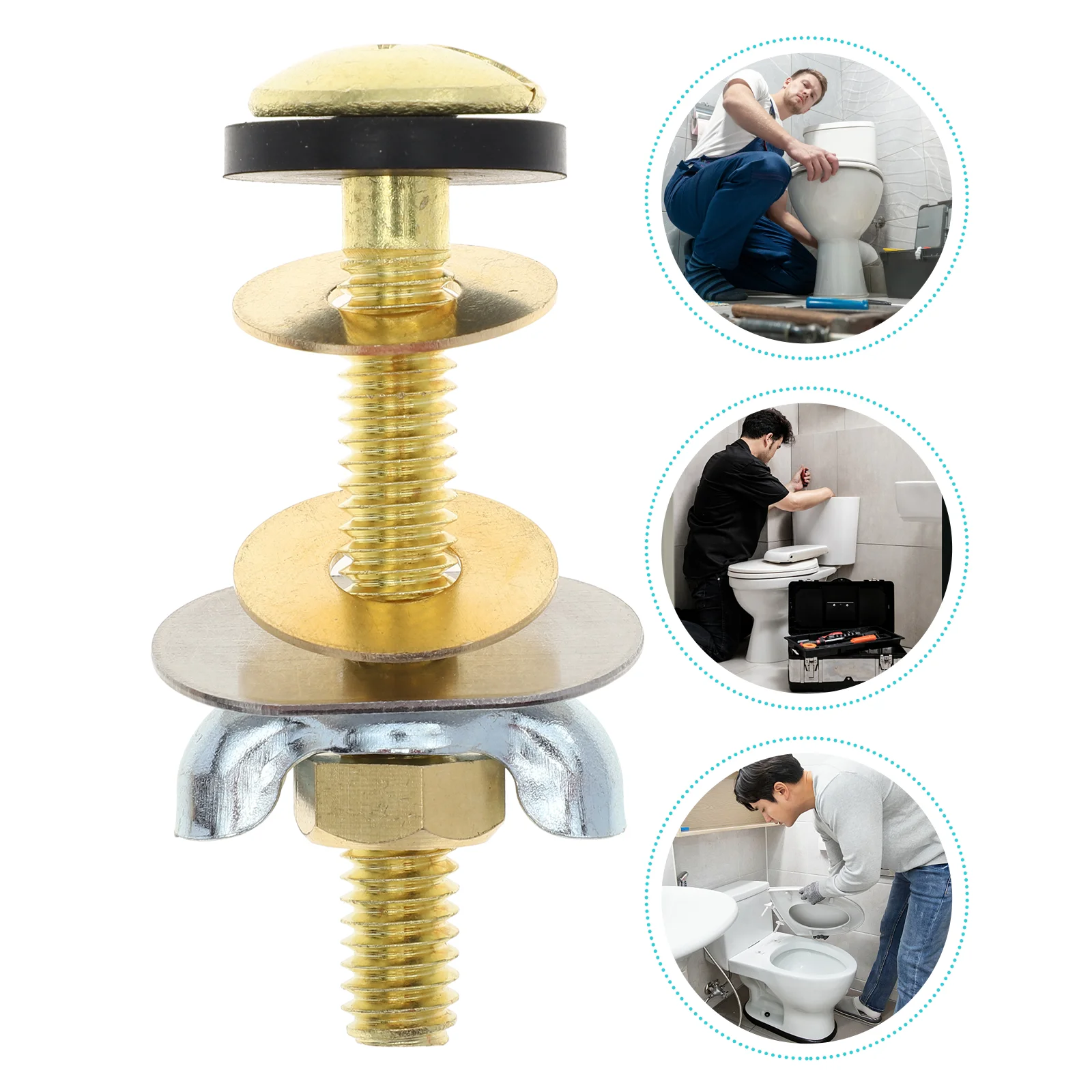 

2pcs Toilet Seat Screws Metal Bolt Fixings Screws Toilet Replacement Parts