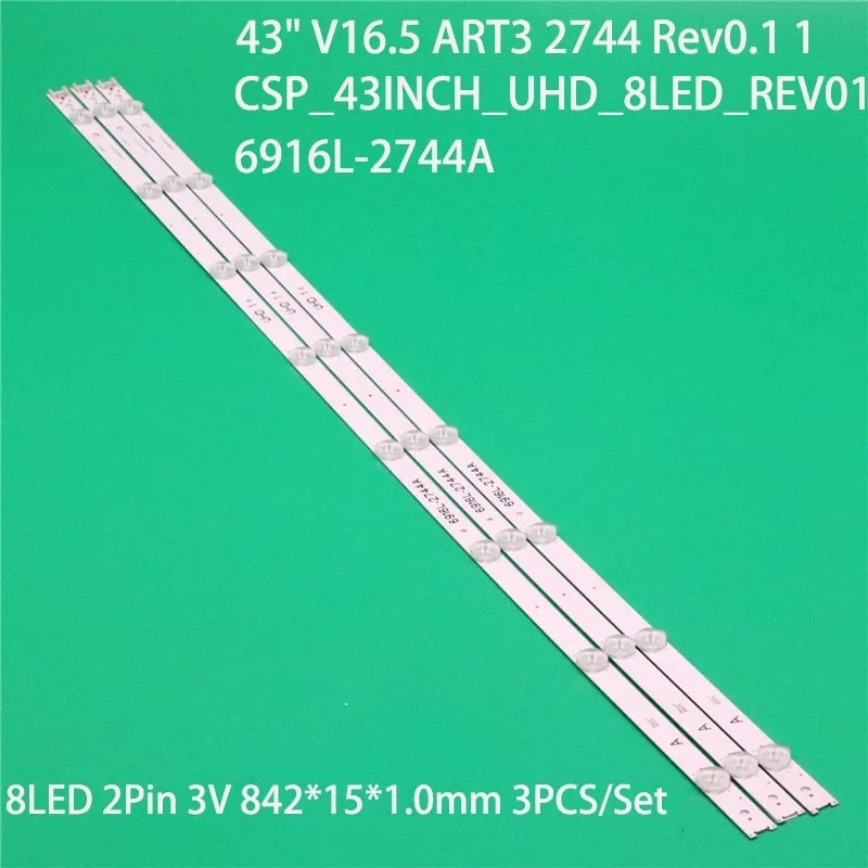 Kit Led Bands Array Bar 43 "V16.5 Art3 2744 Rev0.1 1 Striscia Di Retroilluminazione Muslimatexplain Matrix Line Plance