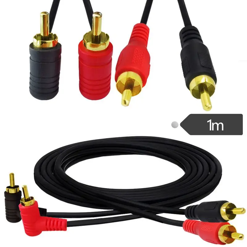 

Gold-Plated Two To Two 2RCA Double Lotus Head AV Audio Cable CD TV Subwoofer Audio Amplifier Elbow Connection Cable