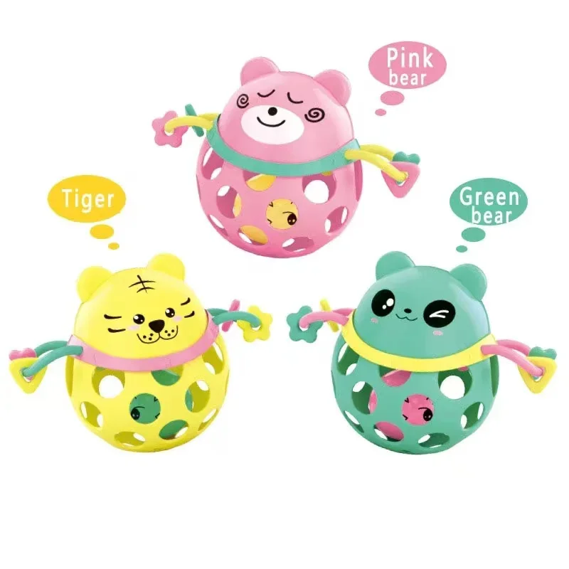 Baby Teether Rattles Grab Hand Toys Educational Early Education Animal Shape Cute Style