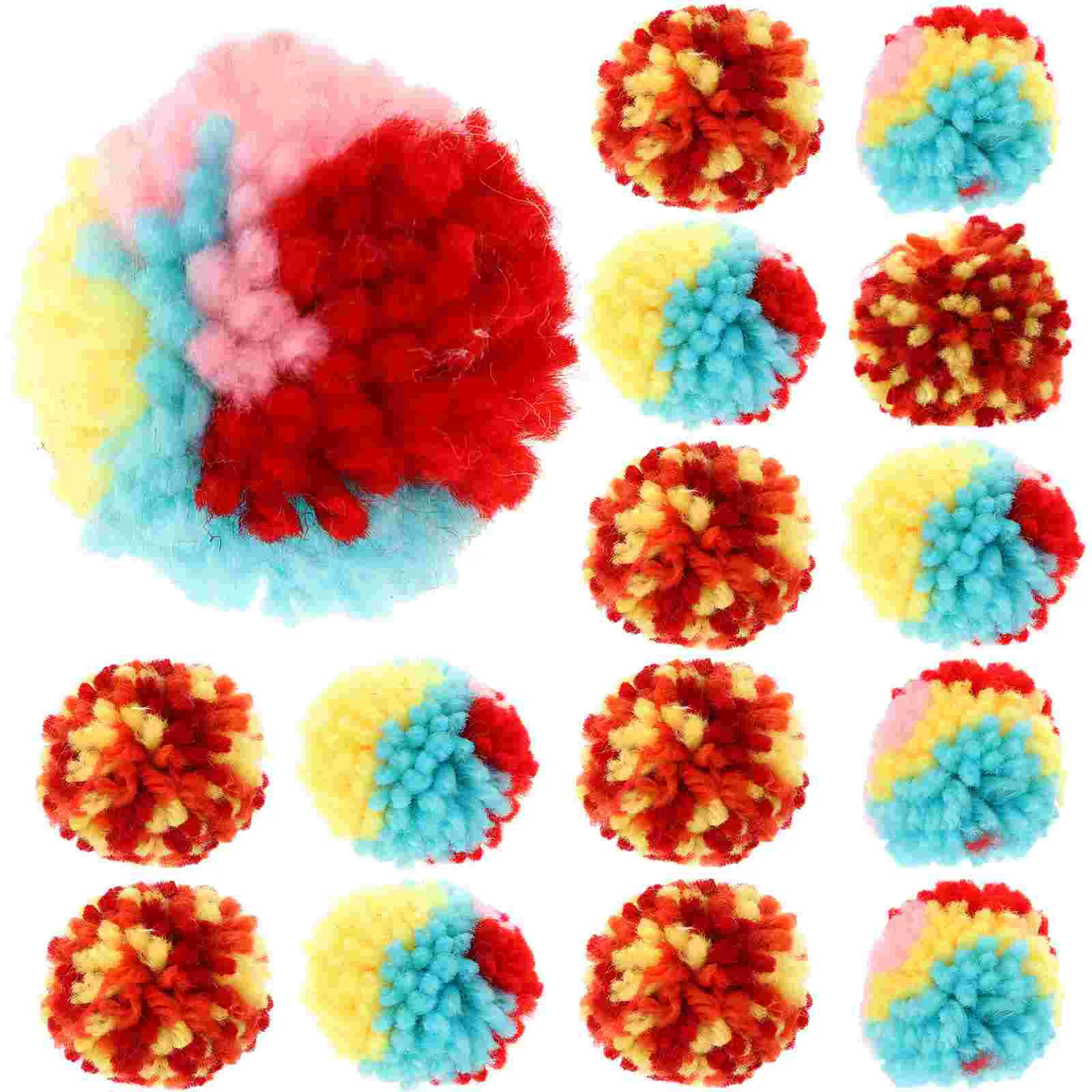 

15 Pcs Cat Plush Ball Toys Balls Kitten Small Without Catnip Indoor Interactive