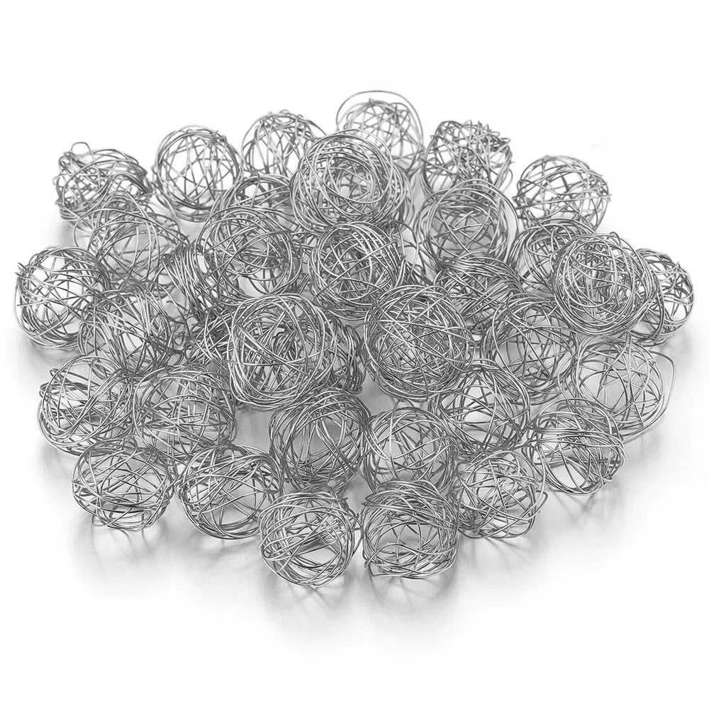 18K Gold Plated Stainless Steel Handmade DIY Jewelry Accessories Stainless Steel Wire Ball Pendant Wholesale 6