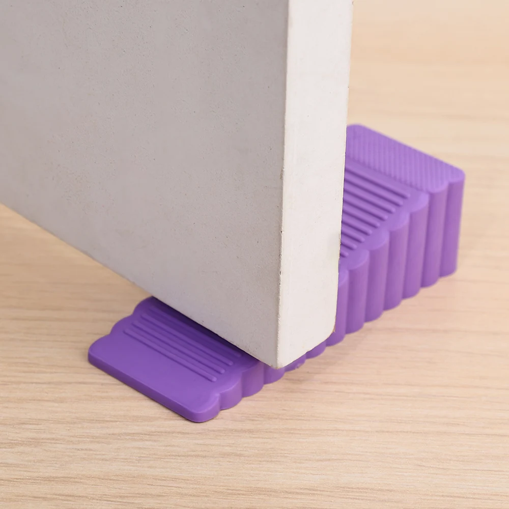 Reusable Rubber Door Plugs Anti-collision Block Wedge Doorstops Door Handle Windproof Rear Retainer door stopper silicone door stopper door stopper bumpers silicone rubber bumpers