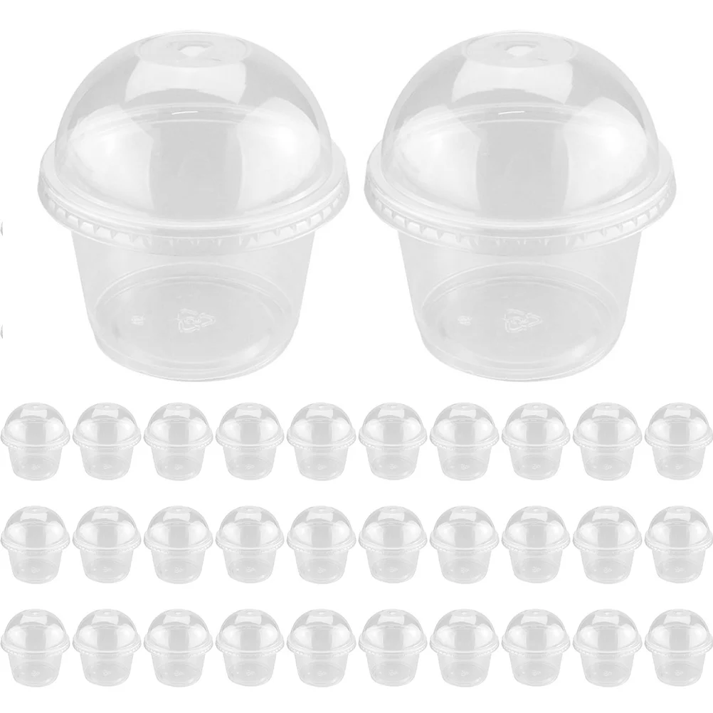 

Plastic Dessert Cups Food Containers With Lids Disposable Pudding Yogurt Ice Cream Bowls Cake Decor Drop Shipping