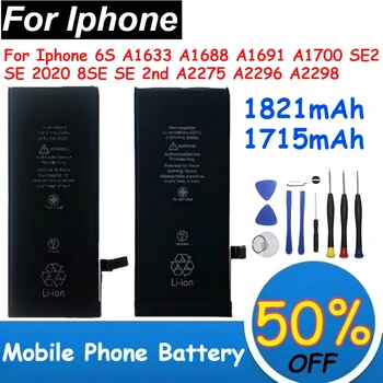 Batterie per iPhone 6S A1633 A1688 A1691 A1700 SE2 SE 2020 8SE SE 2nd A2275 A2296 A2298, Capacità 1821mAh 1715mAh