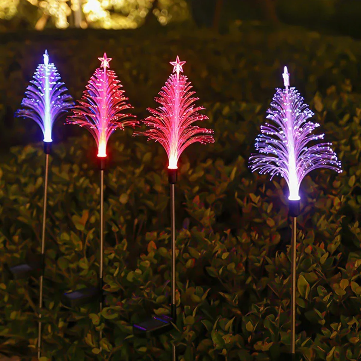 LED Solar Lights Outdoor Waterproof Solar Powered Fiber Optic Light Garden Courtyard Lawn Landscape Path Christmas Decoration