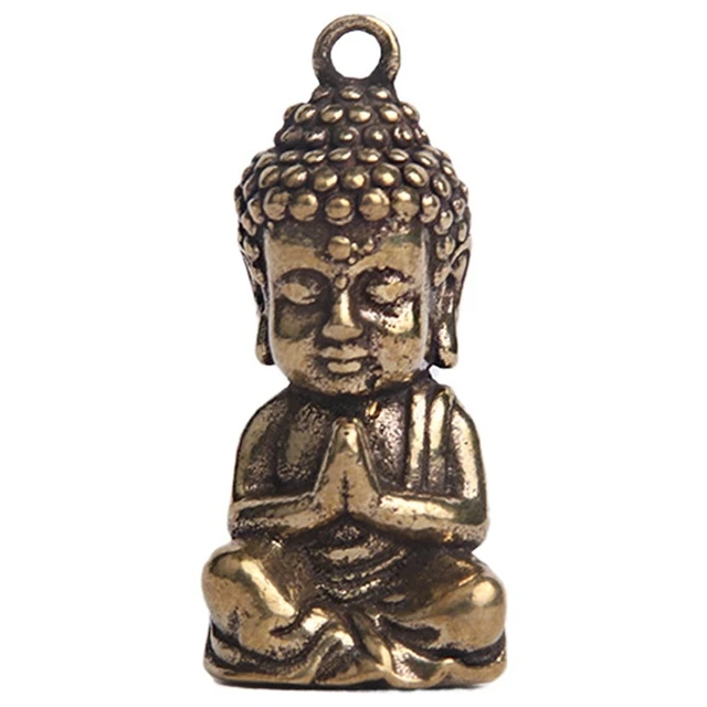 Shakyamuni Buddha Szobor Mini Bronz Kis Jelenet Kiegészítők Kulcstartó Tea Asztal Lakberendezése - Image 4